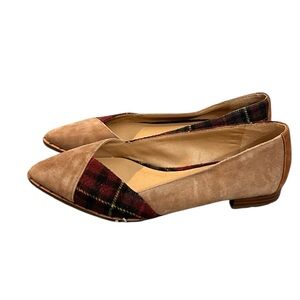 Crown Vintage Plaid Suede Flats Holiday Flats